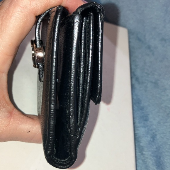 Gucci Vintage black leather interlocking G bifold wallet with silver har… - Picture 10 of 12